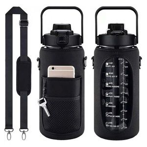 Black Bottle Cover, Pocket Detail Tumbler Sleeve for 64oz. Bottle